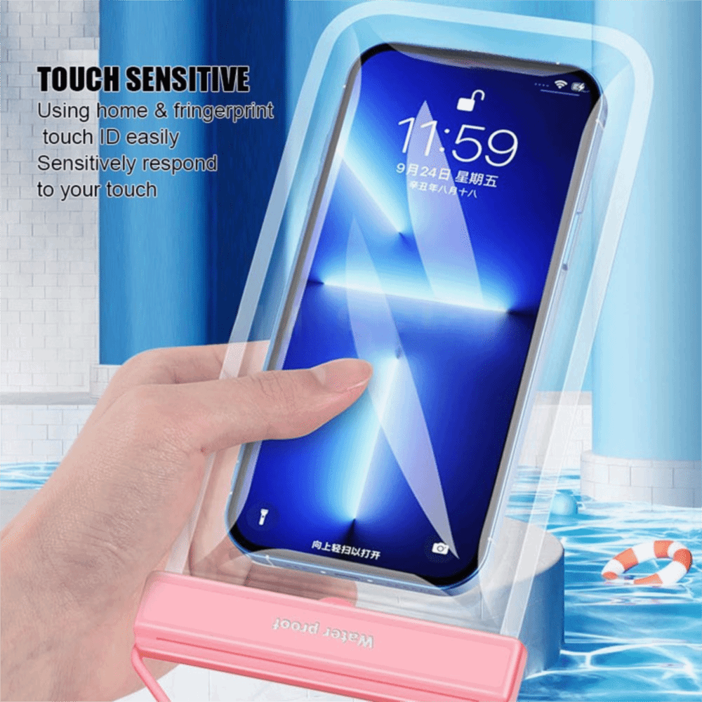 Waterproof Phone Bag - Waterdichte telefoontas met touchscreen, effen kleur,