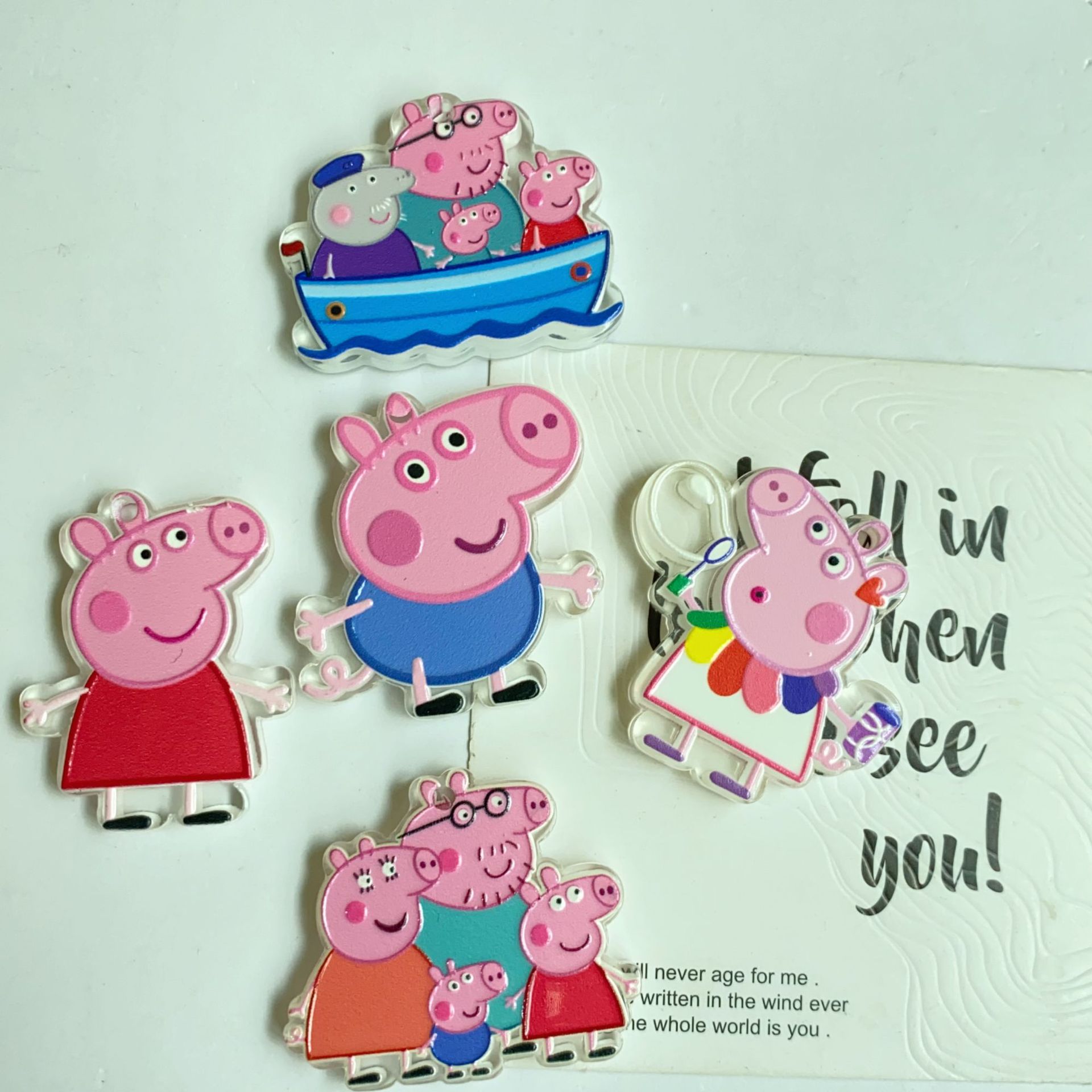 Phone Accessories And Electronics - Ophanggat met heldere olie-opdruk, cartoon Peppa