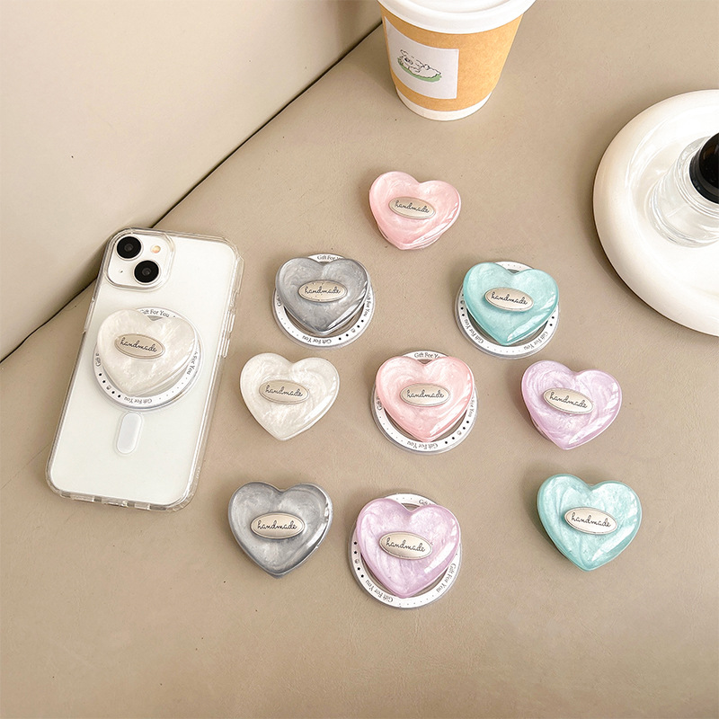Phone Accessories Ring Holder - Koreaanse INS Bling Shell Patroon Liefdeshart