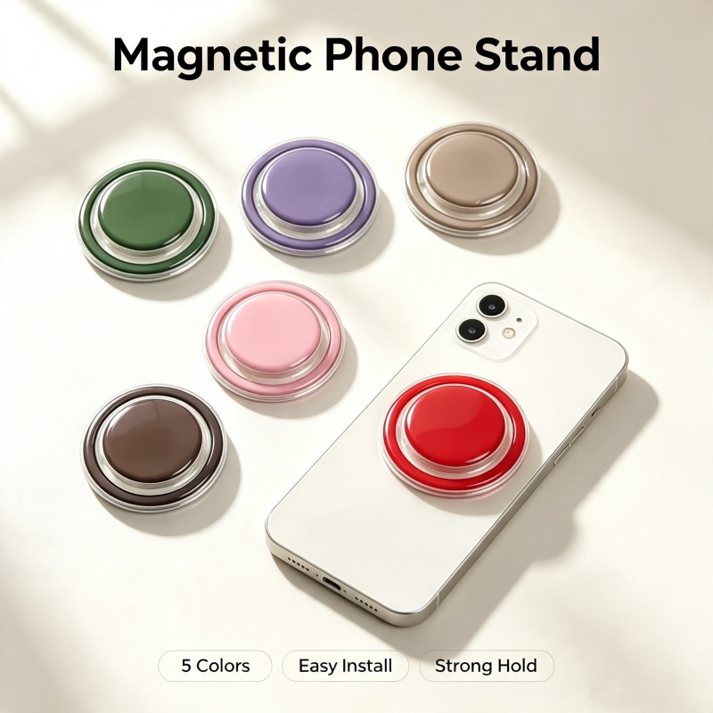 Phone Accessories Ring Holder - Magnetische opvouwbare telefoonhouder met socket, zakondersteuning
