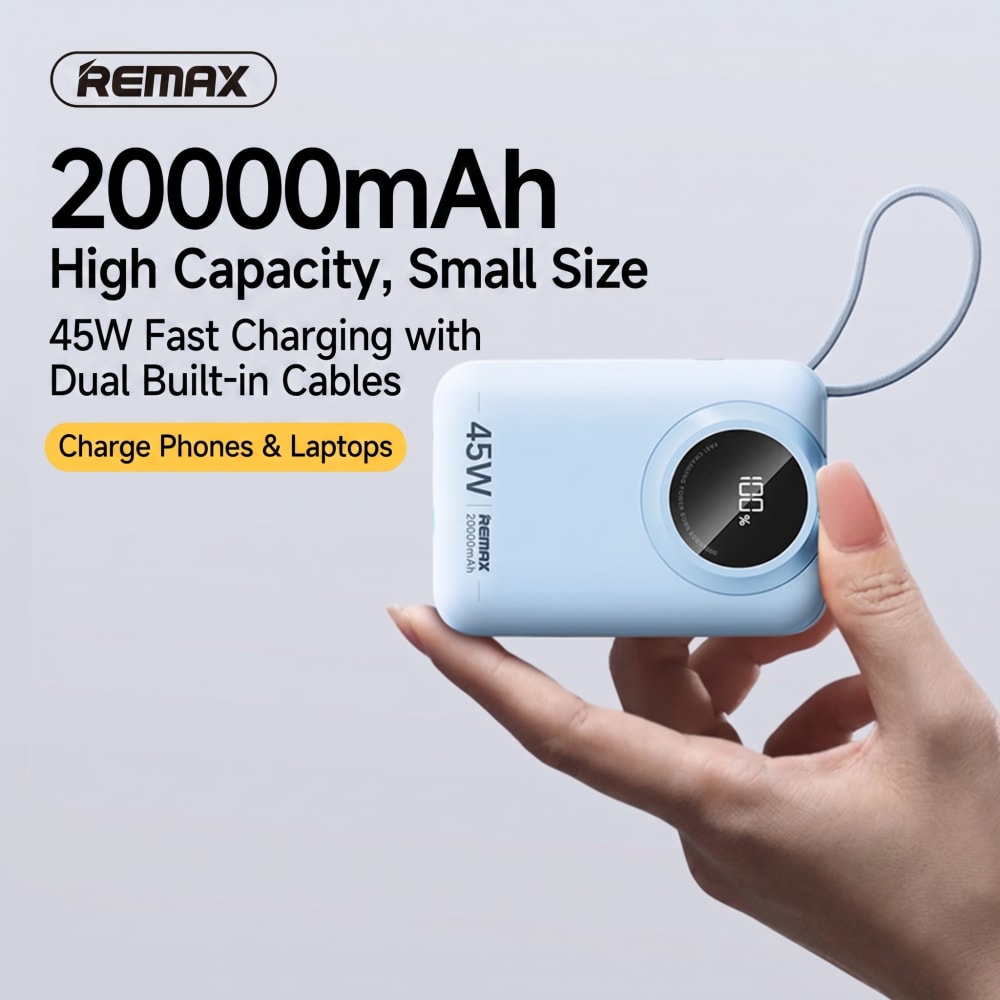 Portable Charger 20000Mah - Remax 20000mAh Mini Power Bank Ingebouwde