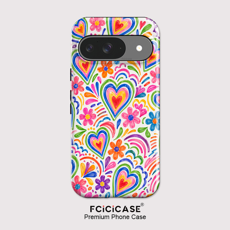 Google Pixel 9 Pro - Fcicicase Voor Pixel 10A Liefdeshart Bloem