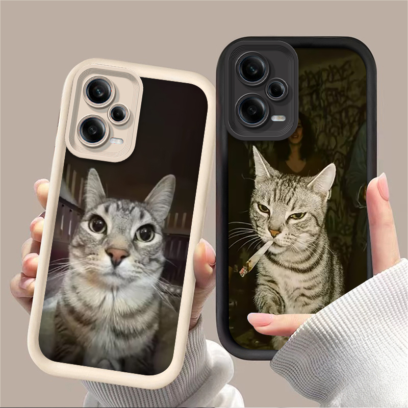 Xiaomi Phone Accessories - Trendy telefoonhoesje met rokende kat voor
