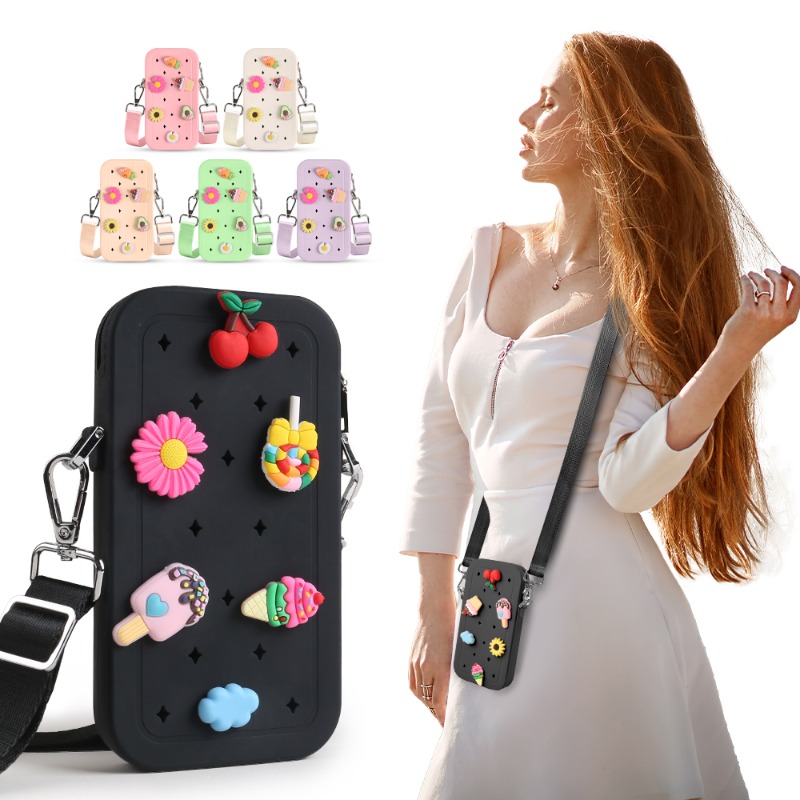 Waterproof Phone Bag - Multifunctionele draagbare siliconen crossbodytas Waterdichte ritssluiting
