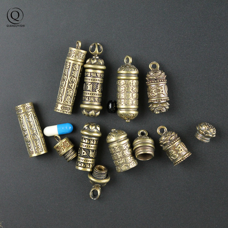 Yellow Phone Accessories - Messing Boeddha Guanyin Sutra Cilinder Hanger