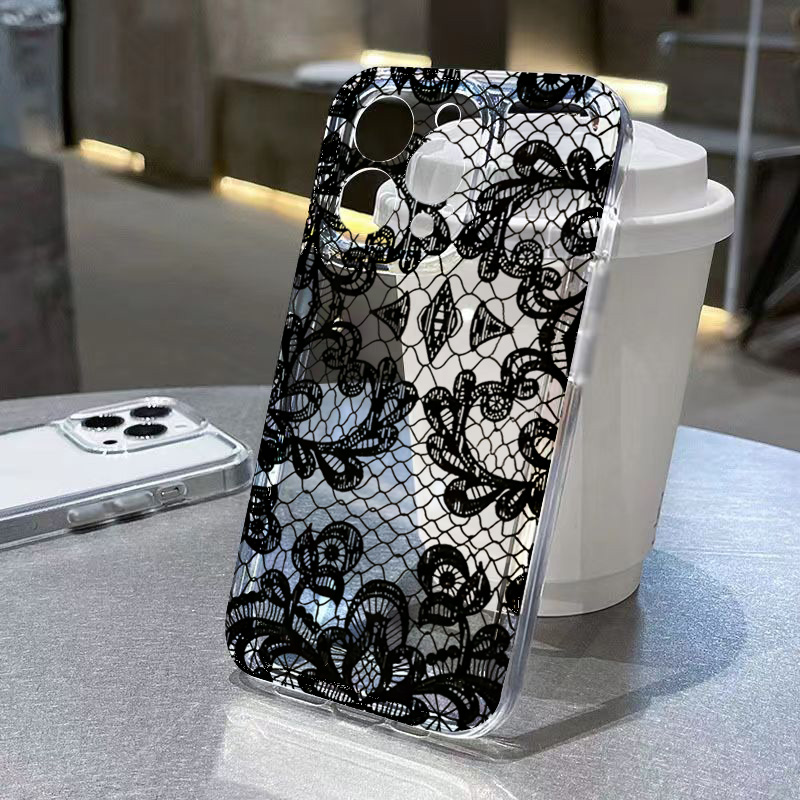 Trendy Zwart Kant Bloempatroon - Xiaomi Phone Accessories recensie en prijs