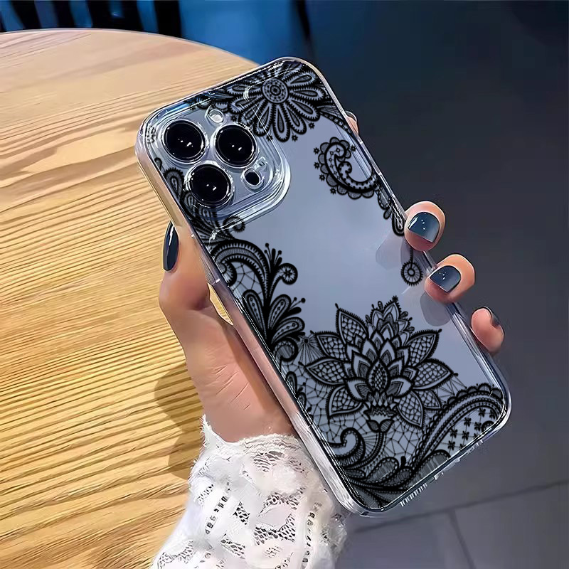 Trendy Zwart Kant Bloempatroon - Xiaomi Phone Accessories recensie en prijs